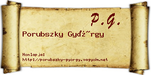 Porubszky György névjegykártya