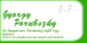 gyorgy porubszky business card